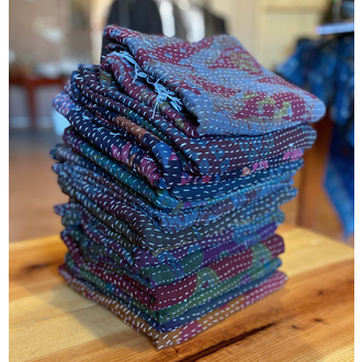 Seeds Over-Dyed Kantha Scarves