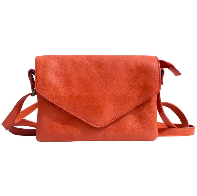 Leather Envelope Crossbody Bag: Harbor Cognac