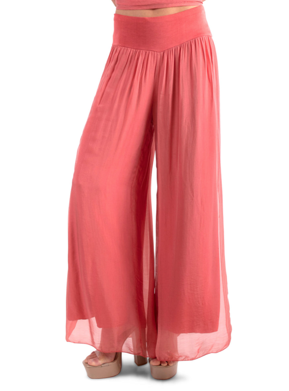 Gigimoda Gigimoda 2184 Solid Silk Pant Side Slit