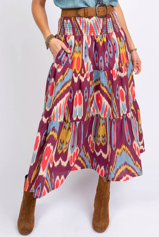 Ivy Jane Ivy Jane Ikat Midi Skirt