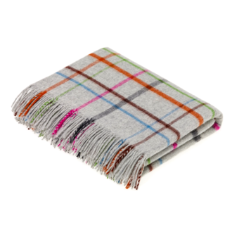 Bronte Moon Windowpane Throw in Grey