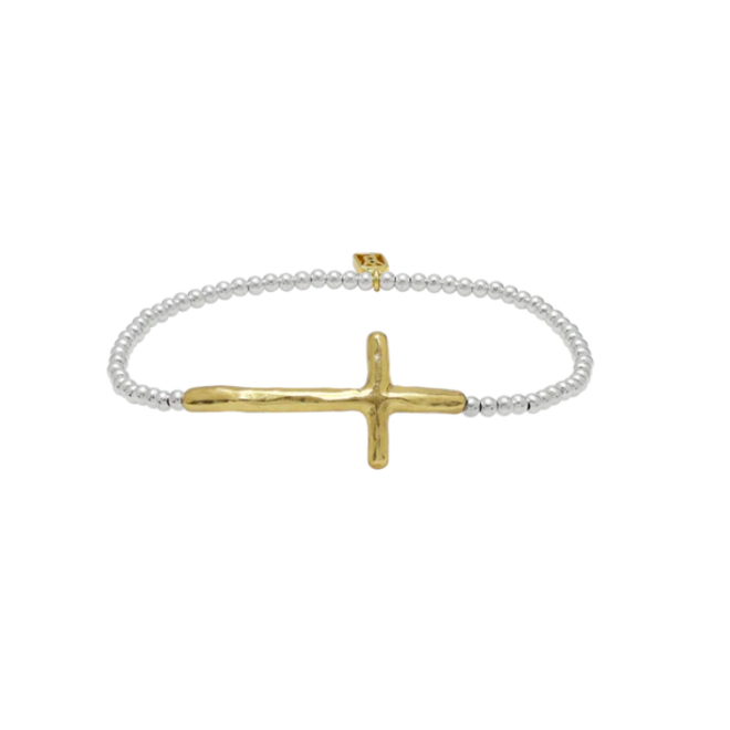 Solid Gold Layered Pearl Bracelet, Lily & Roo