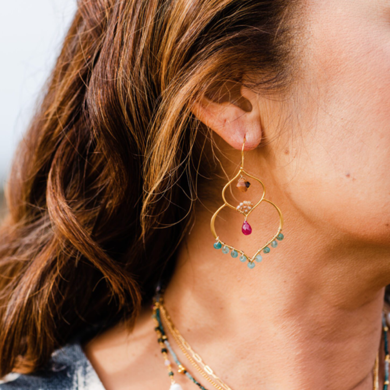Alicia Van Fleteren Alicia Van Fleteren Gold Double Lotus Earrings