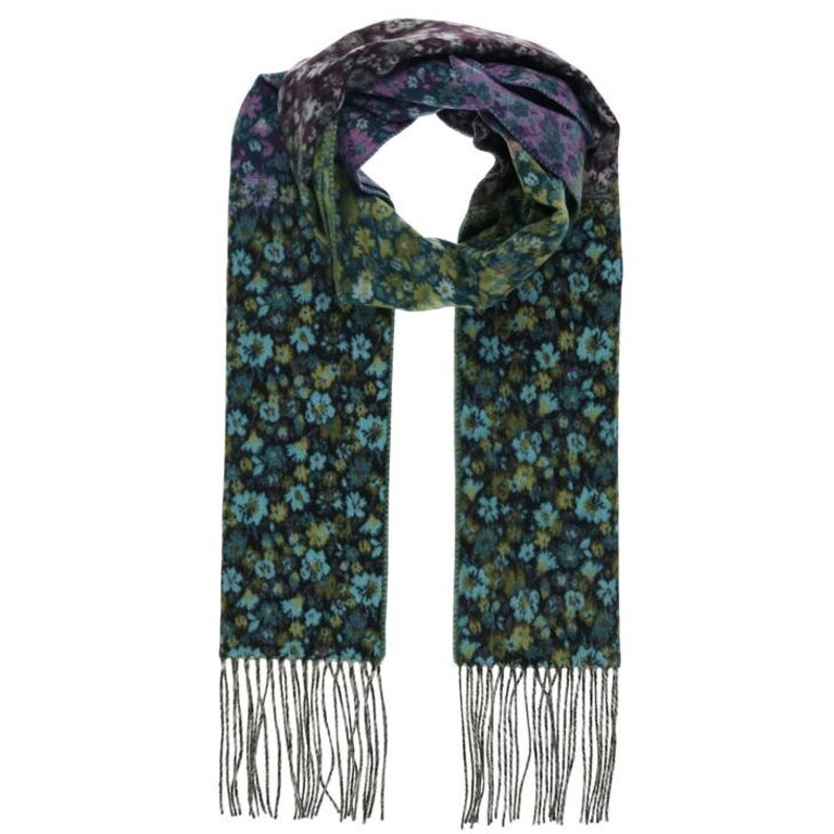 FRAAS FRAAS Colorblocked Ditsy Floral Cashmink Scarf