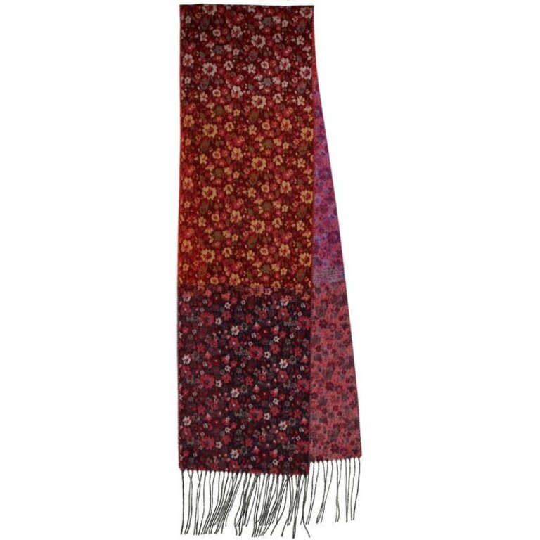 FRAAS FRAAS Colorblocked Ditsy Floral Cashmink Scarf