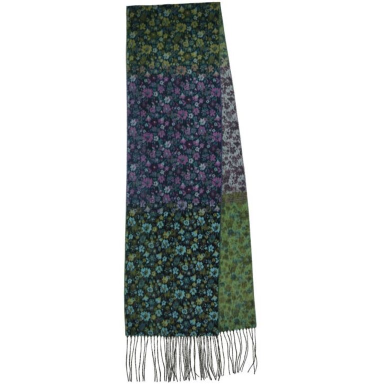 FRAAS FRAAS Colorblocked Ditsy Floral Cashmink Scarf