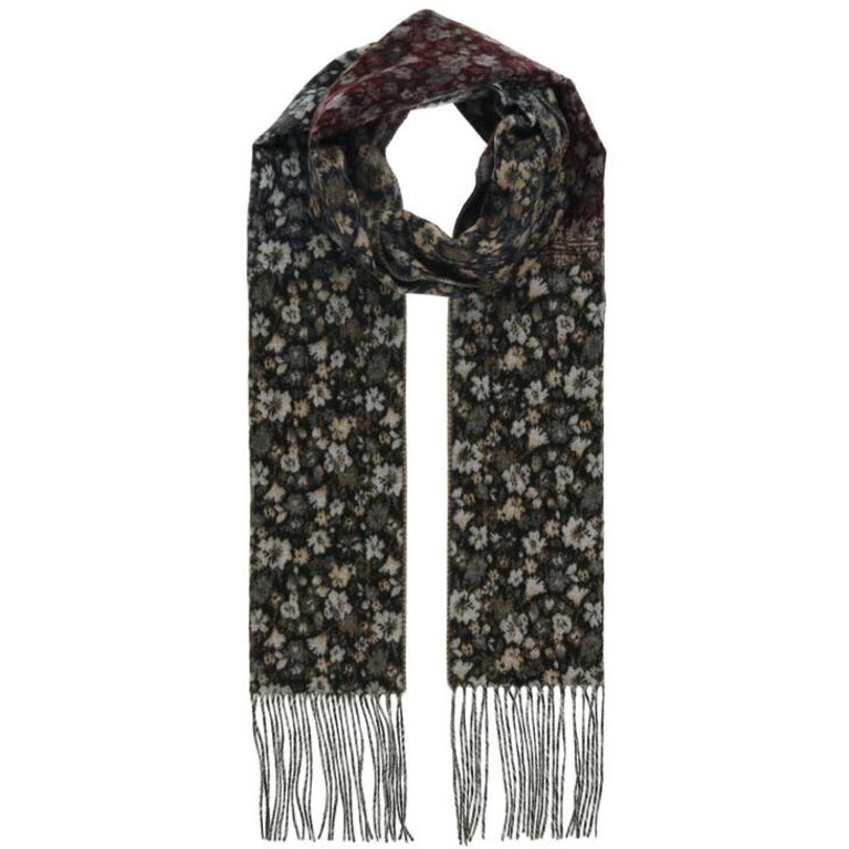 FRAAS FRAAS Colorblocked Ditsy Floral Cashmink Scarf