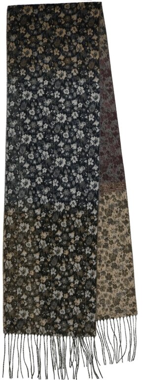 FRAAS FRAAS Colorblocked Ditsy Floral Cashmink Scarf
