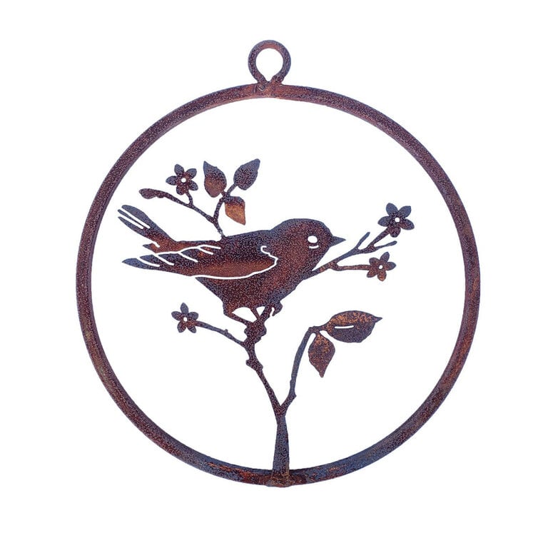 Rusty Birds Warbler and Flowers Mini Ring