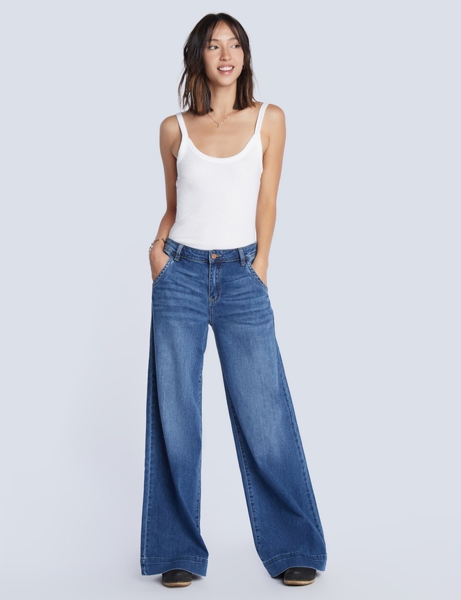 Wash Lab Daily Wide Leg Jeans Sofia s Boutique Inc