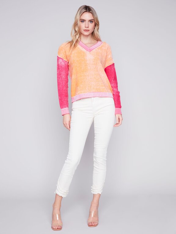 Charlie B Charlie B Cotton Colorblock Sweater