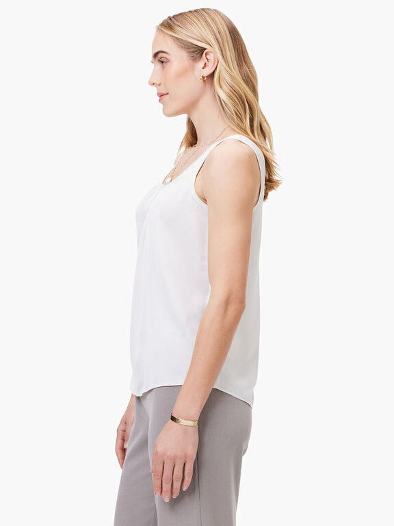 NIC+ZOE Nic+Zoe Satin Chiffon Scoop Tank