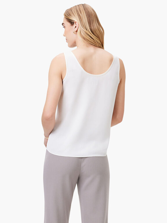 NIC+ZOE Nic+Zoe Satin Chiffon Scoop Tank