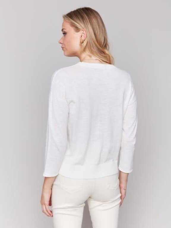 Charlie B Charlie B C2799 Denim Patch Sweater