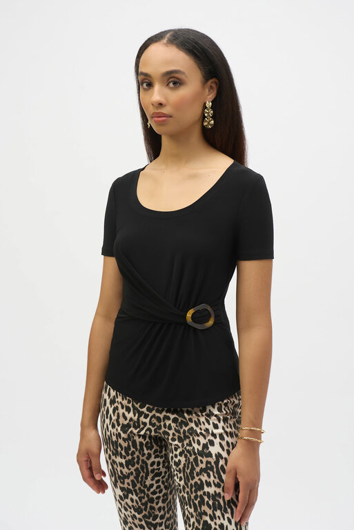 Joseph Ribkoff Joseph Ribkoff 252230 Sily Fitted Top w/ Buckle