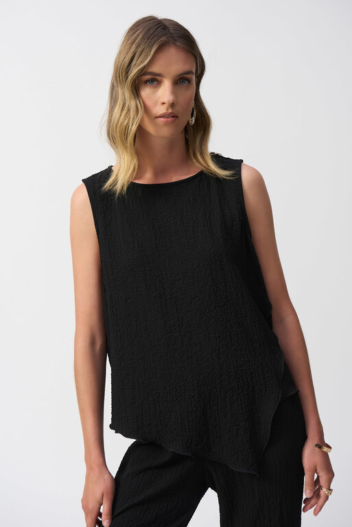 Joseph Ribkoff Joseph Ribkoff 251228 Seersucker Asymmetrical Top