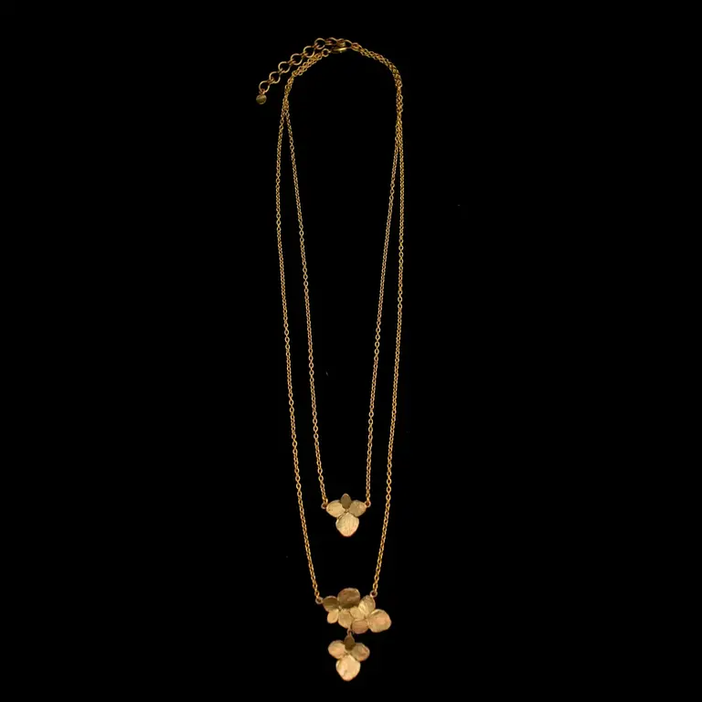 Michael Michaud M. Michaud 9268BZ Hydrangea Double Layer Pendant 16" Adj.