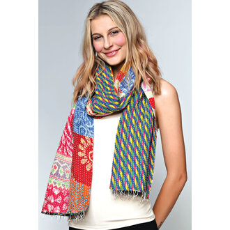 Sevya Handmade Sevya patchwork Kantha Cotton Scarf