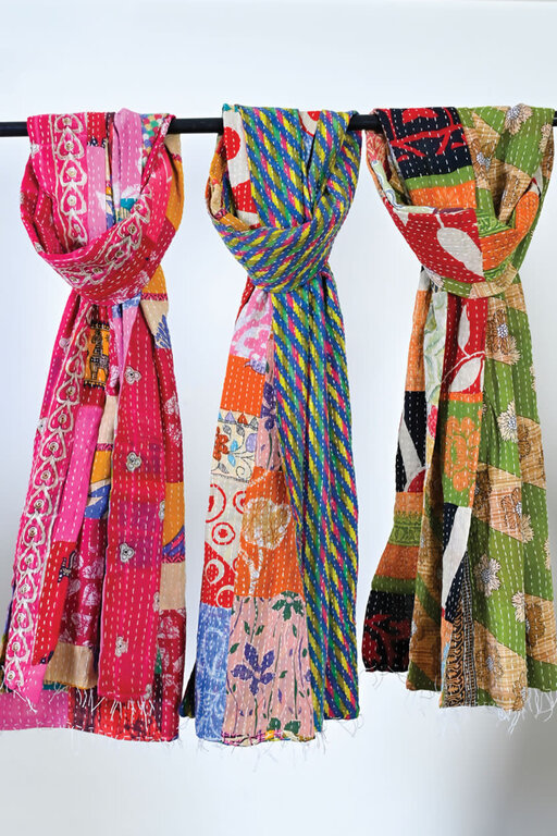 Sevya Handmade Sevya patchwork Kantha Cotton Scarf