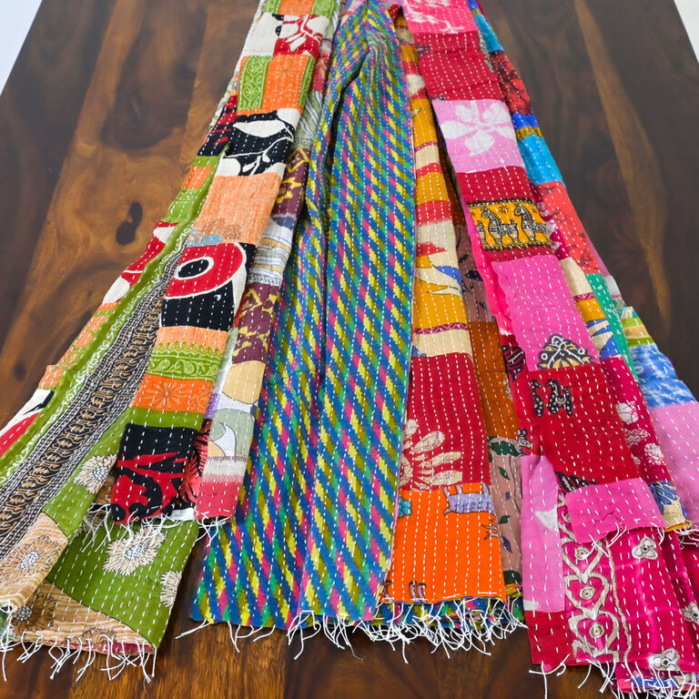 Sevya Handmade Sevya patchwork Kantha Cotton Scarf