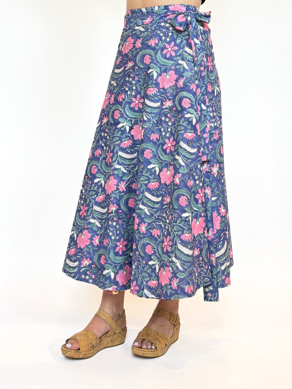 Rustic Passport Reversible Wrap Skirt Long