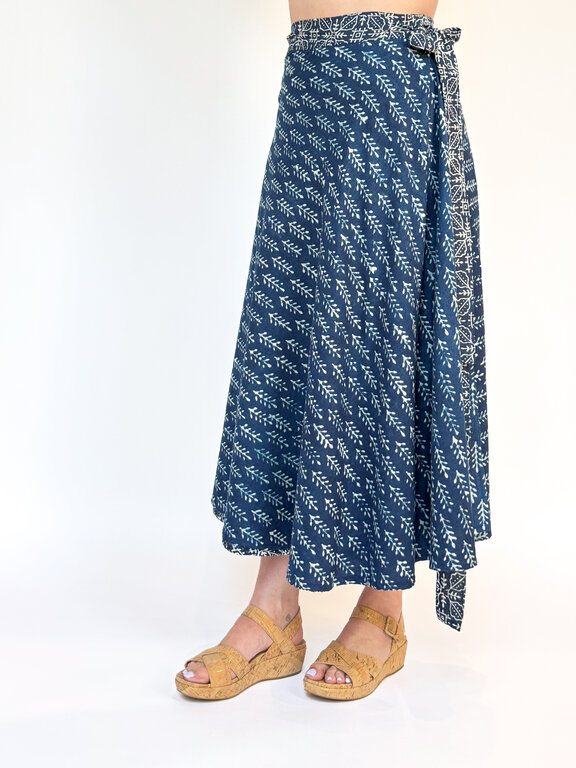 Rustic Passport Reversible Wrap Skirt Long