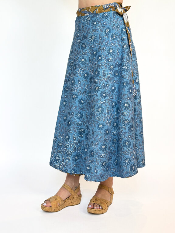 Rustic Passport Reversible Wrap Skirt Long