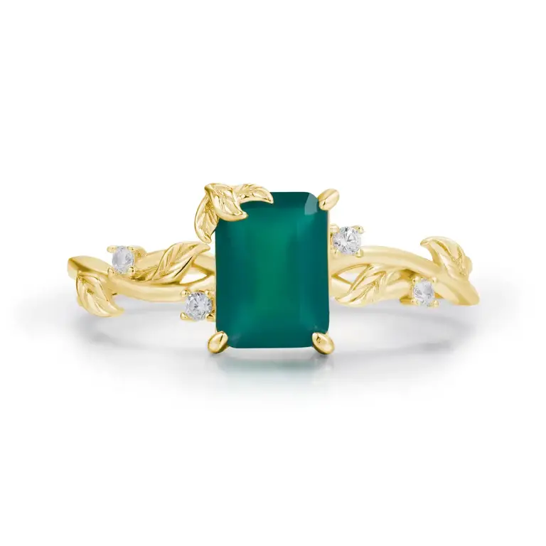 Azura Jewlery Earth Green Onyx Ring