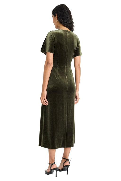 Maggy London Velvet V Neck Dress