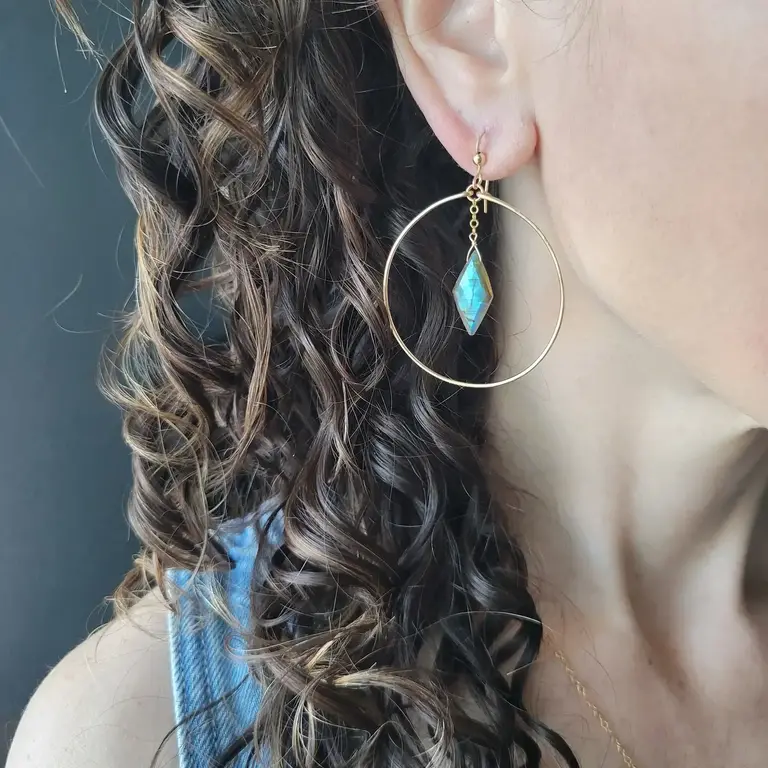 Leo Eleven Jewelry Labradorite Hoop Earrings
