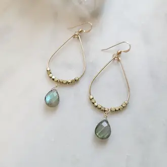 Leo Eleven Jewelry Labradorite Teardrop Earrings
