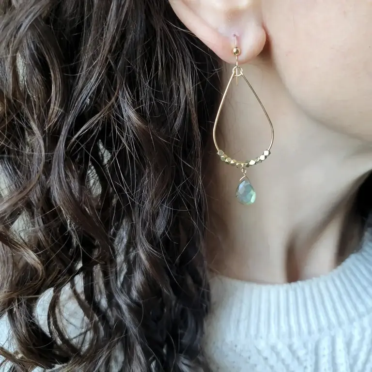 Leo Eleven Jewelry Labradorite Teardrop Earrings