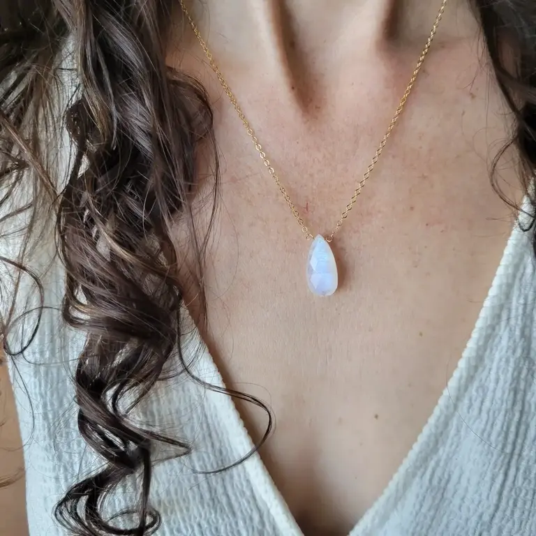 Leo Eleven Jewelry Moonstone Pendant Necklace