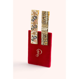 Powder Jeweled Hair Clips