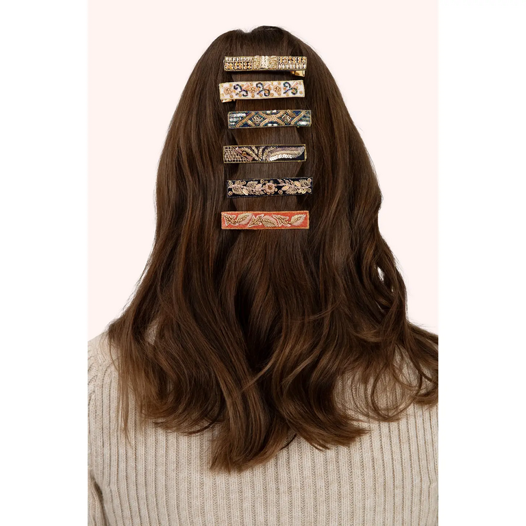 Powder Jeweled Hair Clips