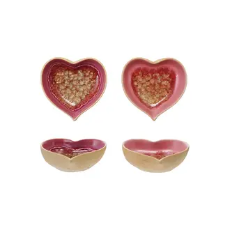 Creative Co-op CCOP DG0447A Heart crackle Dish