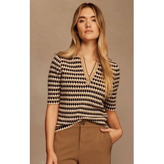 NIC+ZOE ANGLED JACQUARD SWEATER