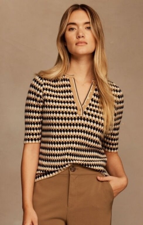 NIC+ZOE ANGLED JACQUARD SWEATER