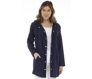 Long Sleeve Loose Fit Hooded Jacket with Waist Drawstring and Pockets