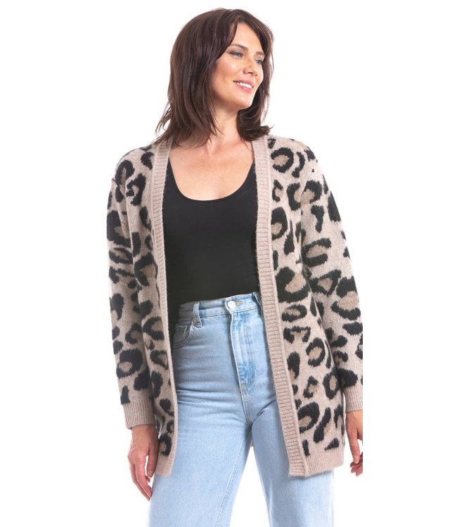 short leopard cardigan