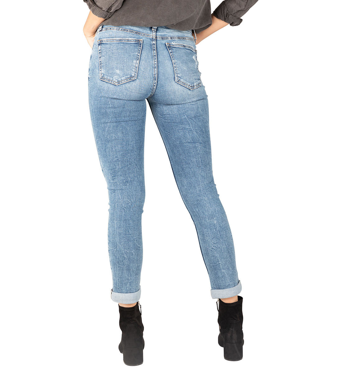 SILVER L27348EPK241 BEAU GIRLFRIEND FIT MID RISE - JEANS UNLIMITED ...