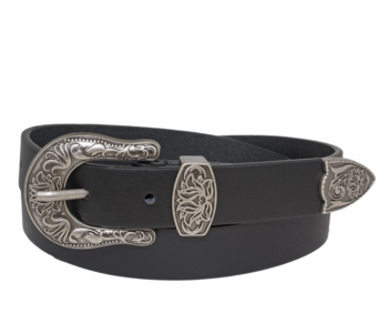WESTERN STYLE GENUINE LEATHER BELT WITH LOTUS