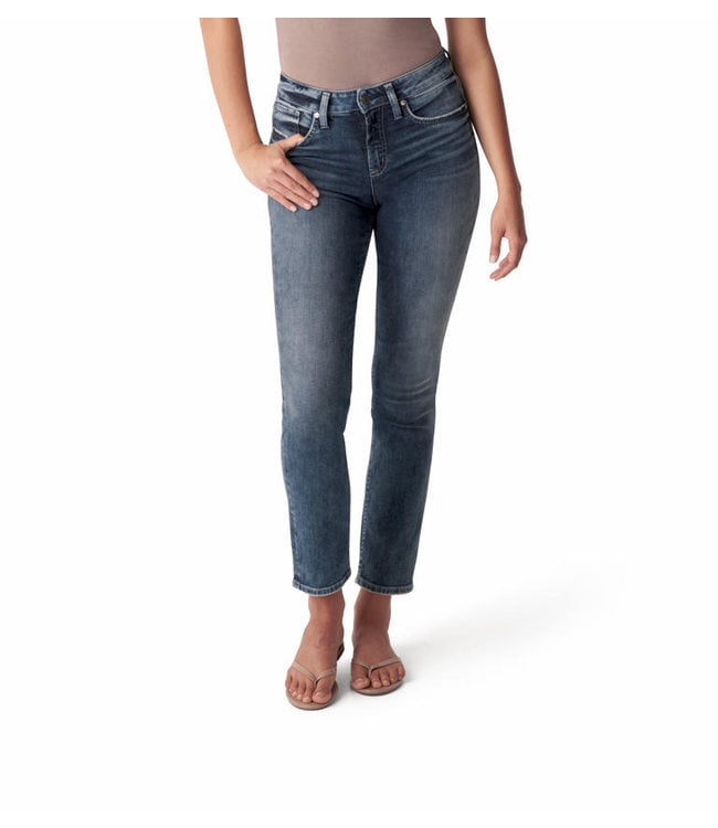 SILVER JEANS Avery High Rise Curvy Fit Straight Leg