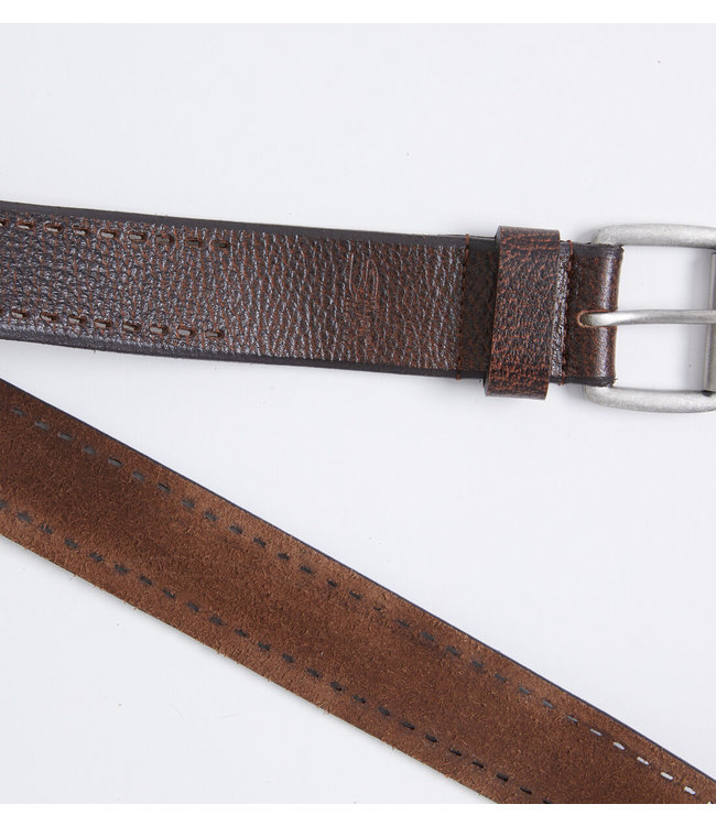 SILVER JEANS GENUINE LEATHER BELT PEBBLED TEXTURE AND PERFORATED DETAILS