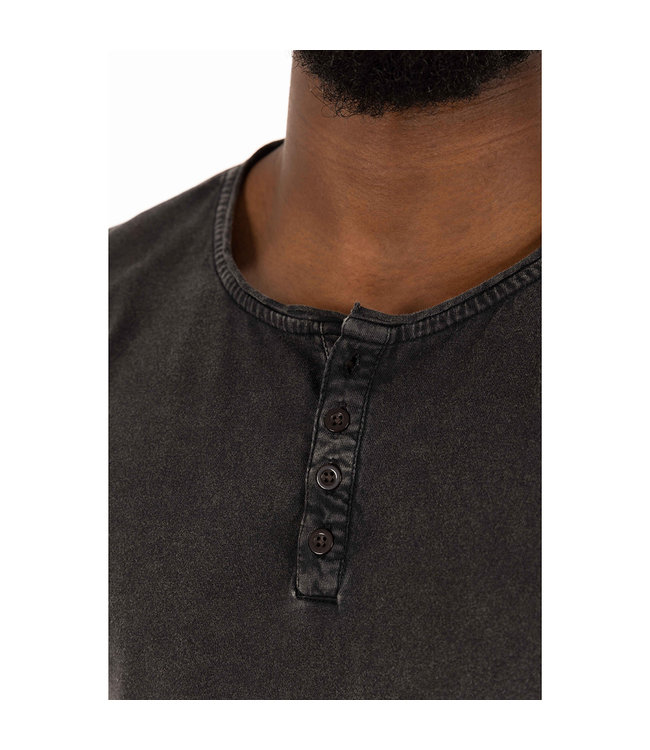 Hedge KNIT TOP  ACID WASH BLACK