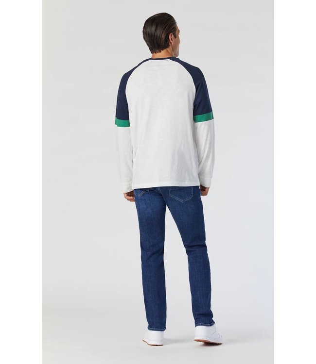 ZACH STRAIGHT LEG JEANS IN DARK USED BRUSHED FEATHER BLUE