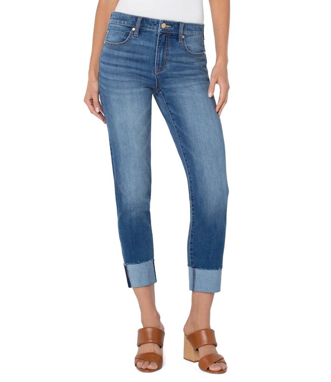 High-Rise Wide-Cuffed Jeans