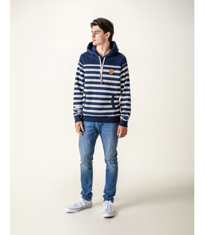 WANAKOME MATEO NAUTICAL PRINT PULLOVER HOODIE