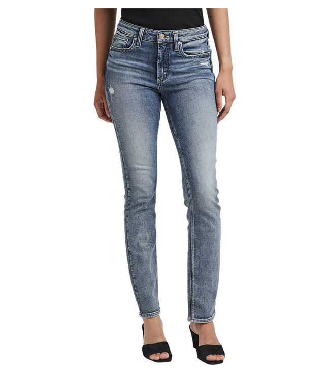 SILVER JEANS MOST WANTED UNIVERSAL FIT MID RISE STRAIGHT LEG