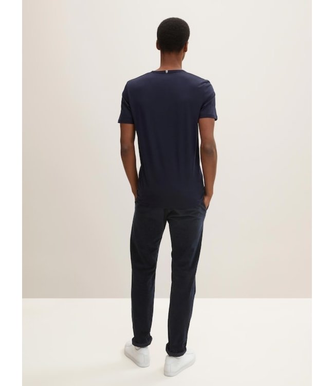 TOM TAILOR 100% Cotton Basic V Neck T-shirt Navy